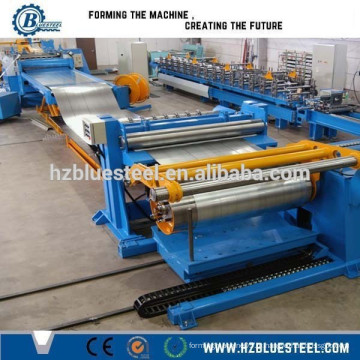 Bobina Rebobinadora Automática Steal Sheet Plate Painel Fitindo Linha, Auto Galvanized Steel Sheet Slit LIne With Recoiler